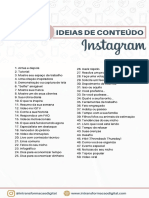 100 Ideias de Conteúdo para o Instagram