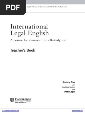 International Legal English Upper Intermediate Teachers Book With.