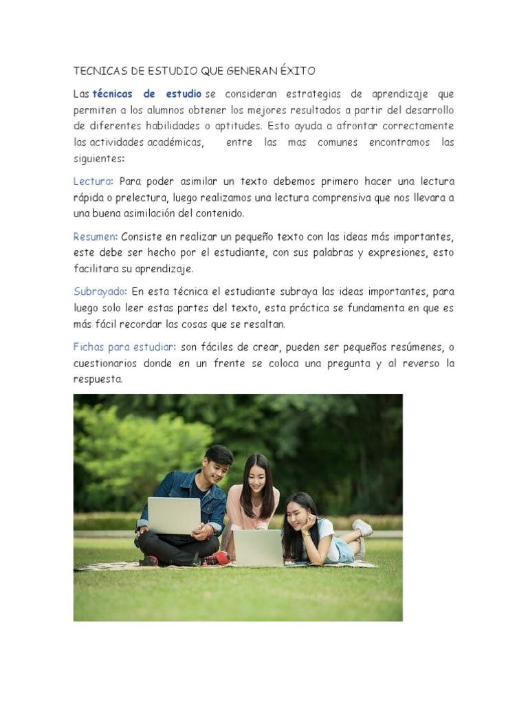 Tecnicas de Estudio para Resultados Exitosos | PDF | Ciencia y matemáticas
