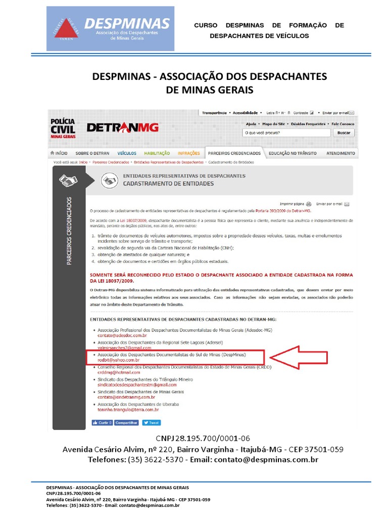 Curso Despachante MG | PDF | Advogado | Carteira de Motorista