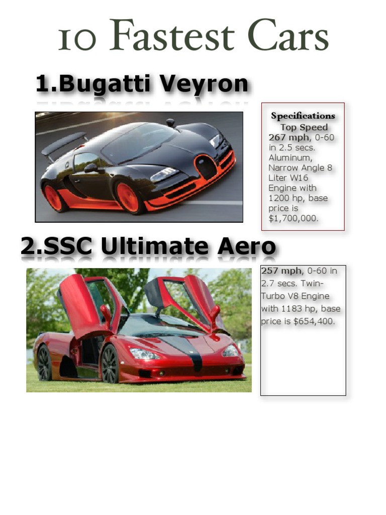 10 Fastest Cars | PDF