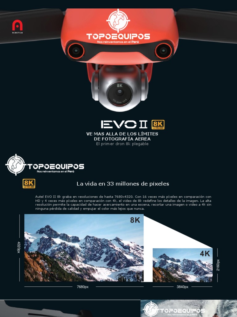 Dron Autel EVO II 8K: Fotografía Aérea Avanzada | PDF | Píxel | Imagen