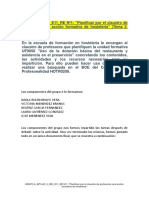 GRUPO A - MF1442 - 3 - UD2 - E11 - RE Nº1: "Planificar Por El Claustro de Profesores Una Acción Formativa de Hostelería"