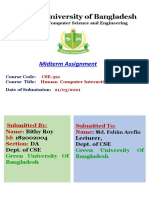 Green University of Bangladesh: Midterm Assignment
