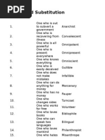 One Word Substitution