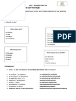 Unit 4 Worksheet 3 How To Get That Job Reading