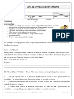 Lista de atividades do 1o bimestre gramática