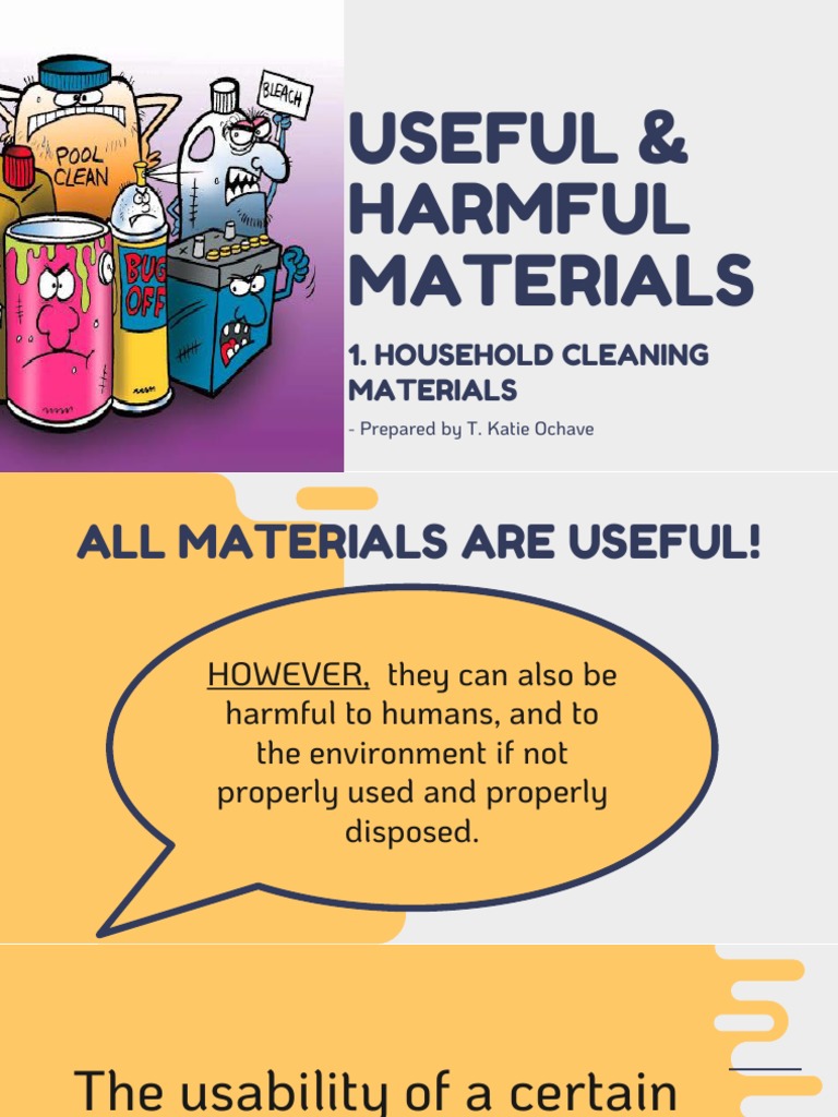 Useful & Harmful Materials Household Cleaning PDF Pesticide