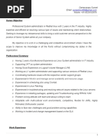 Linux administrator resume