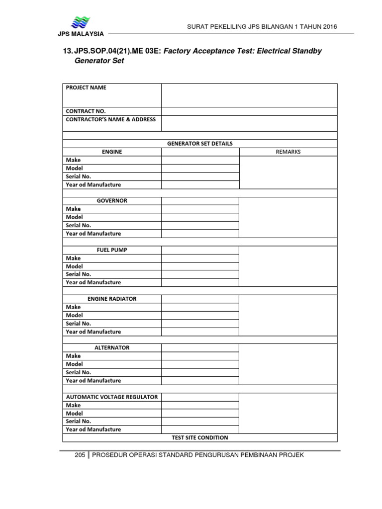 Generator Factory Acceptance Test Guide | PDF | Electric Generator ...