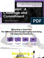 Supervision A Challenge and Commitment