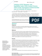 Correlation of IVC Diameter and