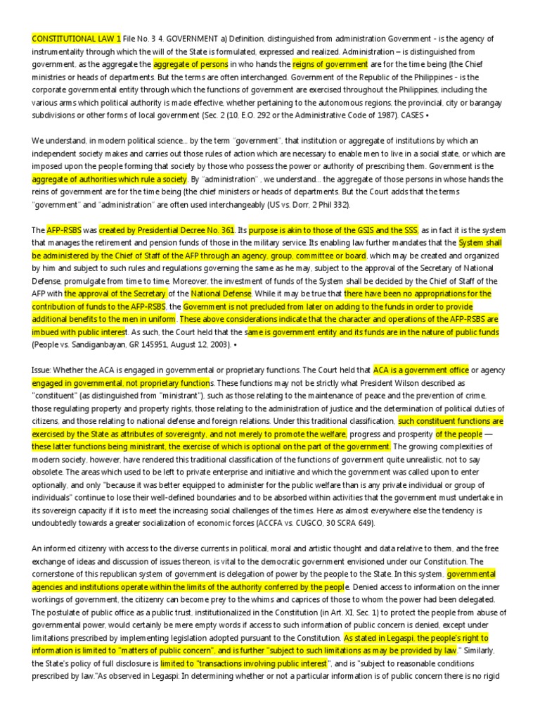Constitutional Law 1 | PDF | Impeachment | Separation Of Powers