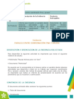 Formato para Desarrollo de Evidencia: Evidencia Tipo de Evidenc Ia Descripción de La Evidencia Producto Entregable