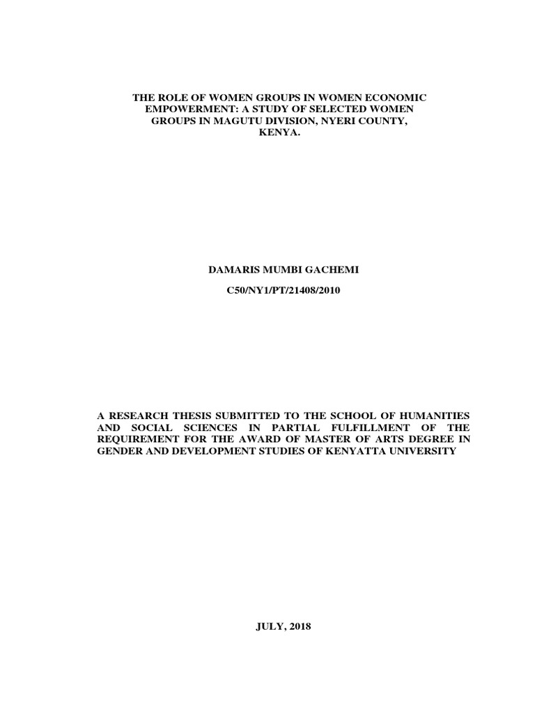 Women Groups and Economic Empowerment | PDF | Empowerment | Millennium ...