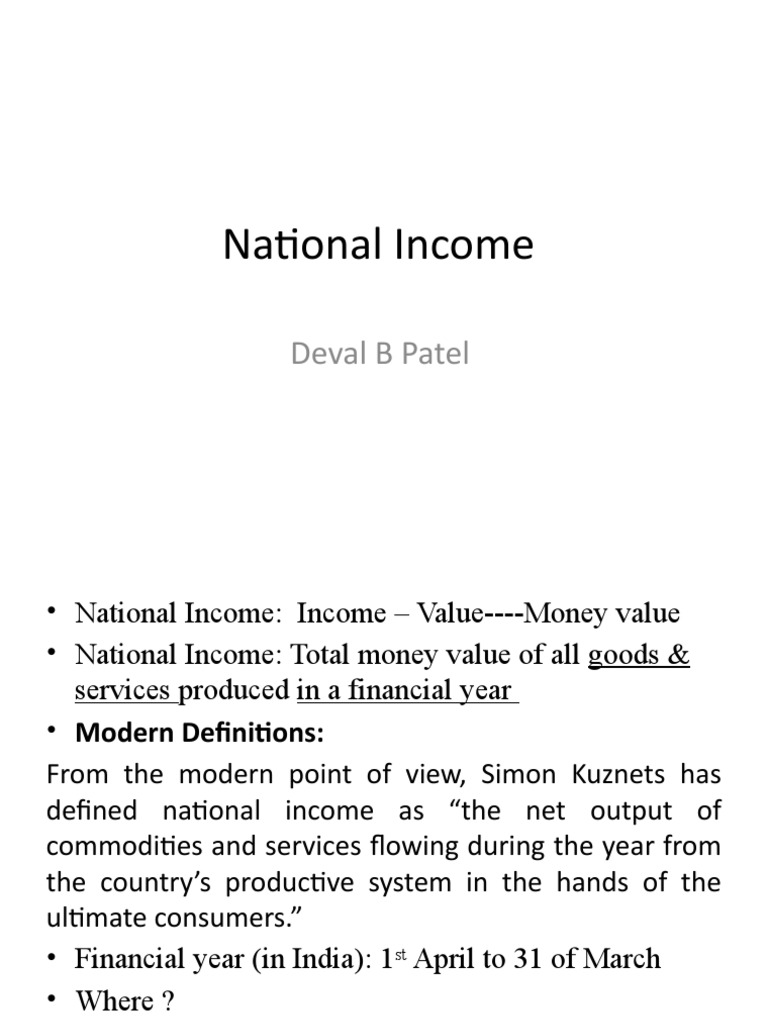 Understanding National Income Concepts | PDF | Gross Domestic Product ...
