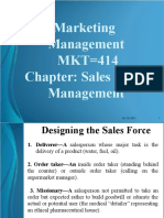 Marketing Management MKT 414 Chapter: Sales Force Management
