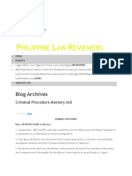 Criminal Procedure Memory Aid Philippine Law Reviewers