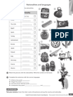 2A VOCABULARY Nationalities and Languages: Country Nationality