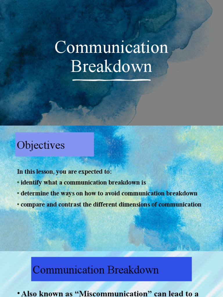 Communication Breakdown (M3-OL1) | PDF | Communication | Nonverbal ...