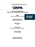 TAREA NO 1. Elaboración y Evaluacion de Proyectos