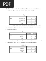 Statement of The Problem 1. What Is The Socio-Demographic Profile of The Respondents in