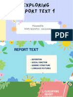 Exploring Report Text 1: Presented by Vivin Sulistya - A1G321024