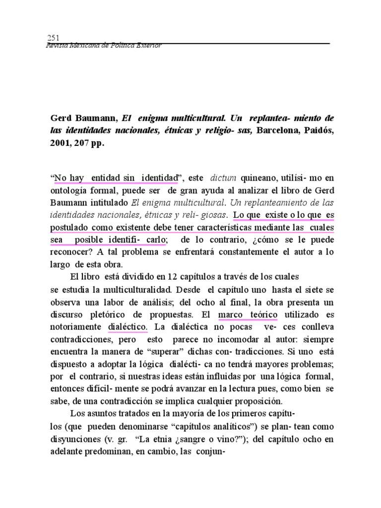 El Enigma Multicultural _ El Enigma Multicultural by Gerd Baumann – IQFDW