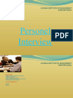 Personel Interview: Accman Institute of Management Greater Noida