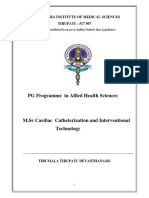 PG Programme in Allied Health Sciences: Sri Venkateswara Institute of Medical Sciences TIRUPATI - 517 507