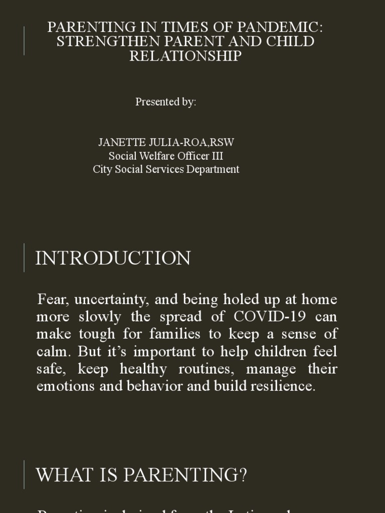 Calm Parenting During Pandemic Challenges | PDF | Relationships | Parenting