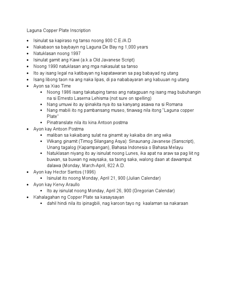 Laguna Copper Plate Inscription PDF