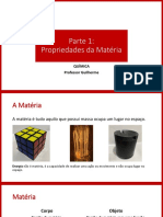 Química Parte 1 Propriedades Da Matéria.