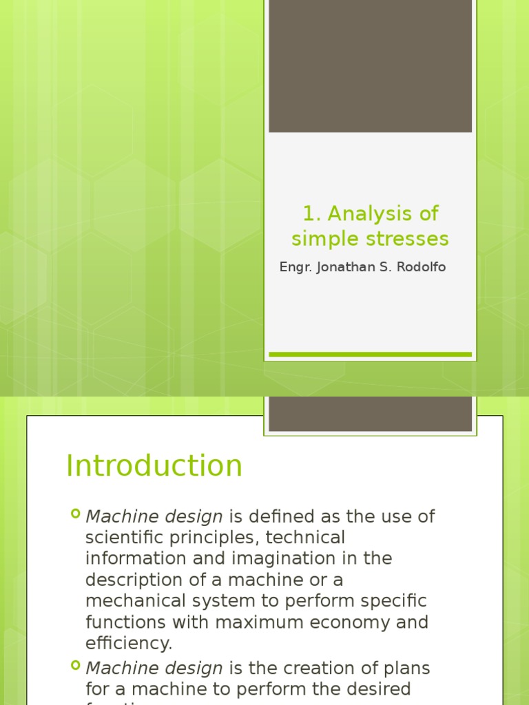 Analysis of Simple Stresses | PDF | Strength Of Materials | Stress ...