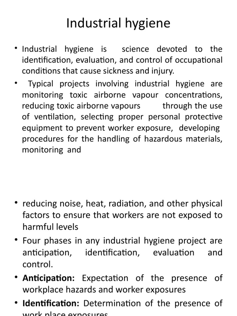 Evaluating and Controlling Occupational Exposures A Comprehensive