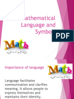 Lesson 3 Mathematical Languages and Symbols