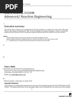 CAPE 3320 & 5330M Advanced/ Reaction Engineering: Executive Summary