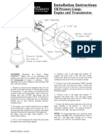 Installation Instructions: Oil Pressure Gauge-Engine and Transmission