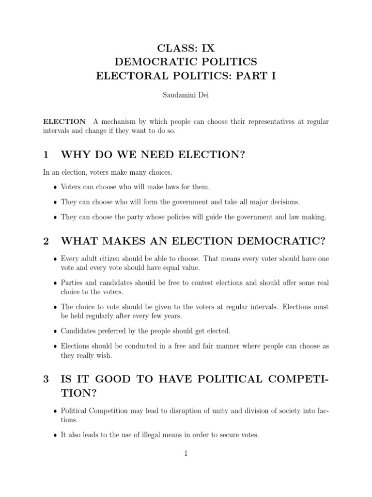Importance of Elections in Democracy | PDF | Elections | Voting