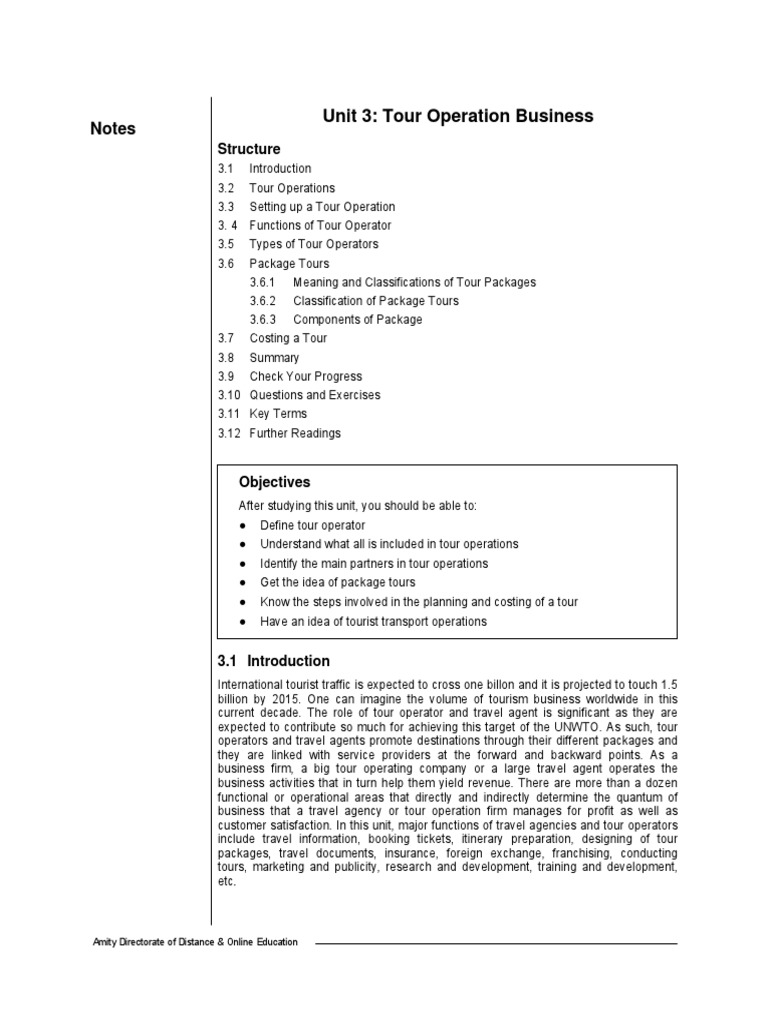Tour Operation Business Overview | PDF | Travel Agency | Banks