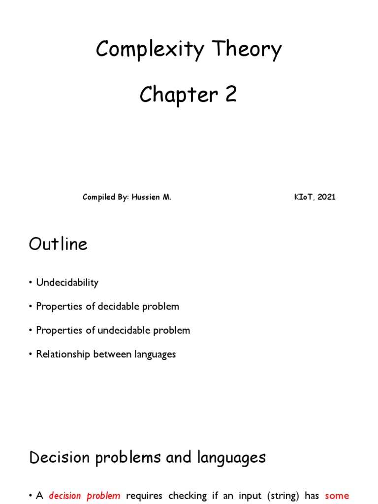 Chapter 2 - Undecidability | PDF | Theoretical Computer Science ...