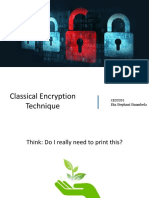 Classical Encryption Technique: CE33201 Eka Stephani Sinambela