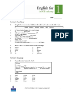 Entry Test: Name: - Date: - Section 1: Vocabulary