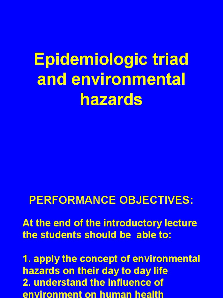 Epidemiologic Triad and Environmental Hazards PDF Pesticide Hazards