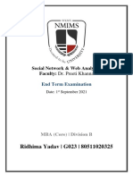 Ridhima Yadav - G023 - 80511020325: Social Network & Web Analytics Faculty: Dr. Preeti Khanna