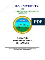 MS PHD Admission Form LUAWMS