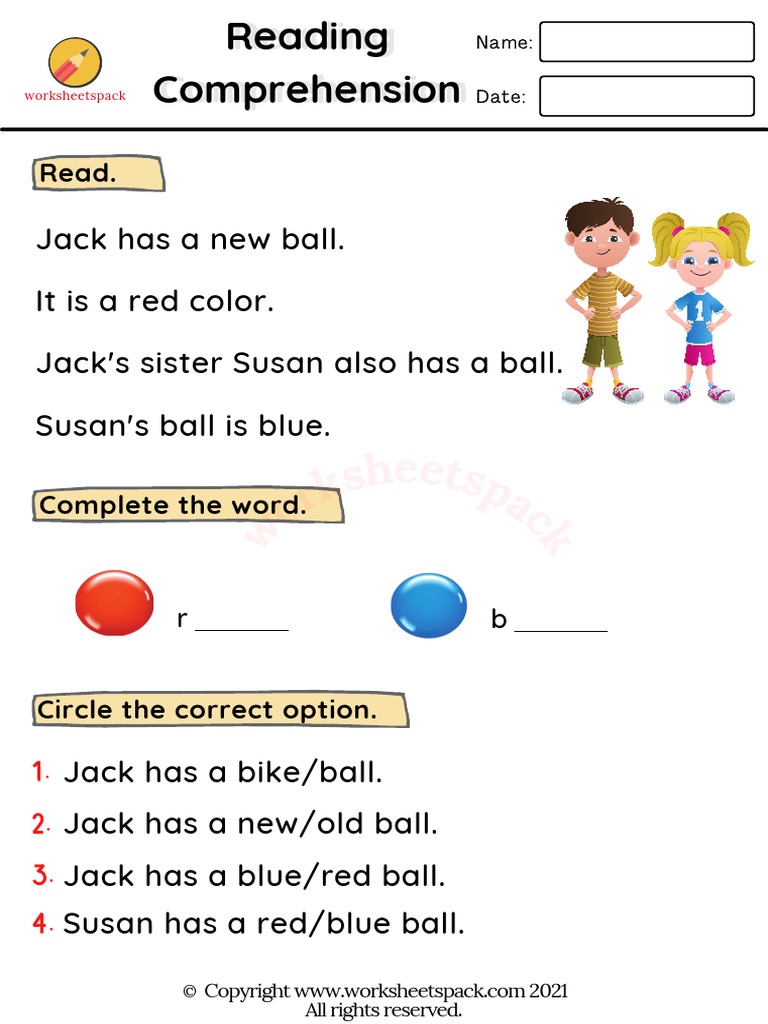 Reading Comprehension Worksheets | PDF