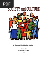 A Course Module For Socsc 1: Compiled By: Florie Jane M. Tamon 2020