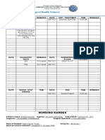 College of Health Sciences: Nursing Kardex