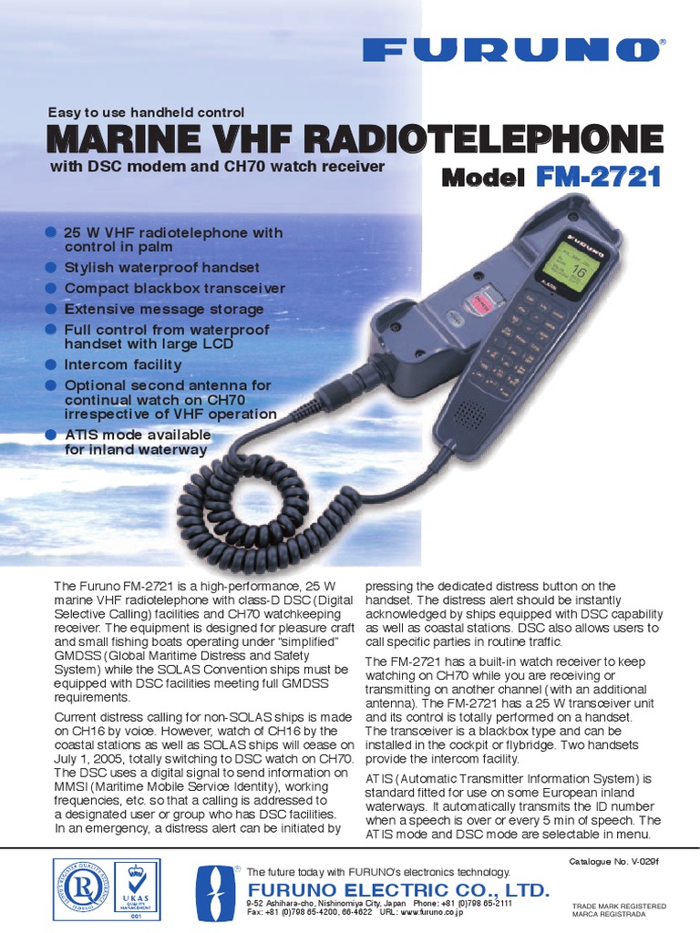 Furuno VHF FM-2721, PDF, Broadcast Engineering